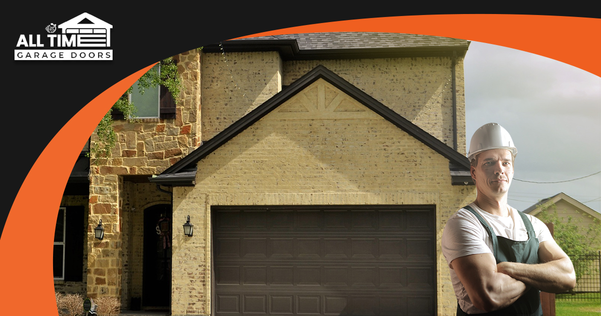 garage door repairman in front of garage door perth